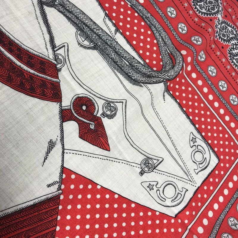 Hermes Scarf Carre Geant 140 Cashmere Red