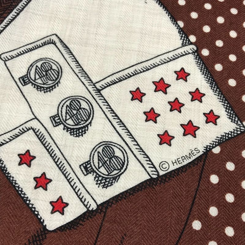 Hermes Scarf Carre Geant 140 Cashmere Brown