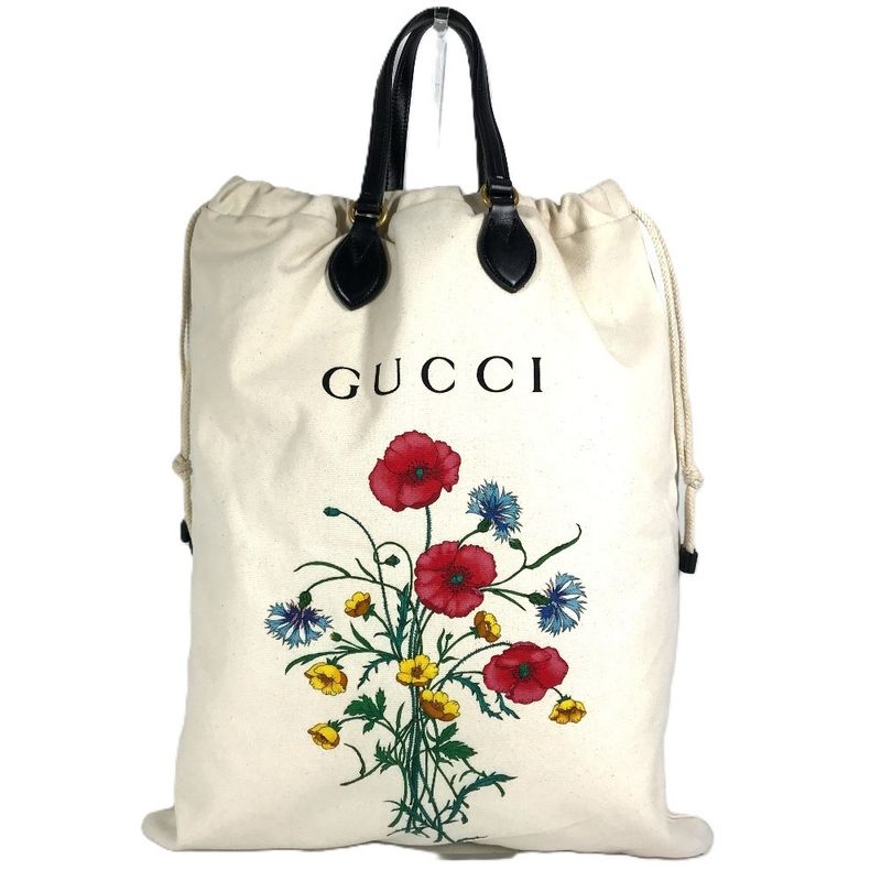 Gucci Shoulder Bag Chateau Marmont Drawst Ring Tote Bag 552403 Leather Canvas