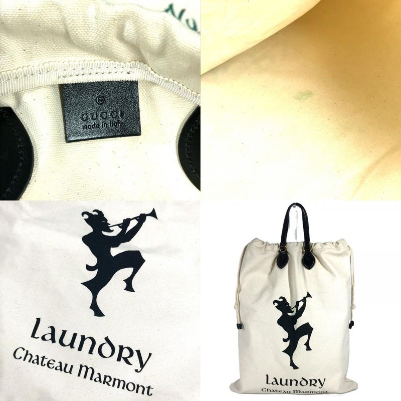 Gucci Shoulder Bag Chateau Marmont Drawst Ring Tote Bag 552403 Leather Canvas