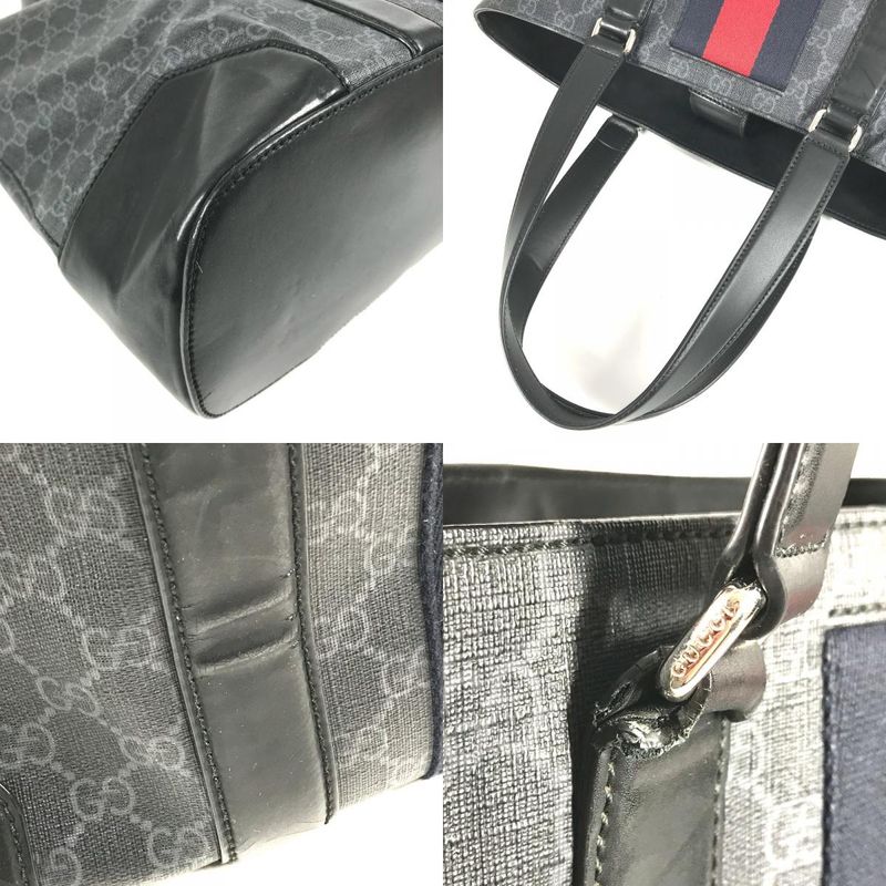 Gucci Shoulder Bag GG Supreme Sherry Line 495560 GG Supreme Canvas Black