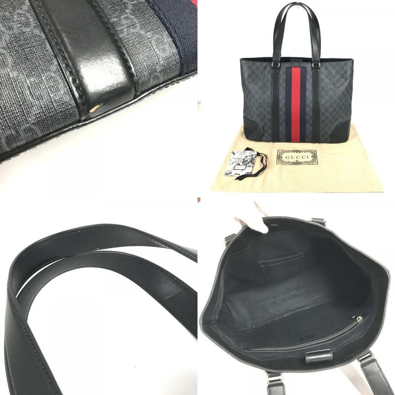 Gucci Shoulder Bag GG Supreme Sherry Line 495560 GG Supreme Canvas Black