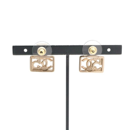 Chanel Earrings Earring Gold Coco Mark Logo N5 Rhinestone