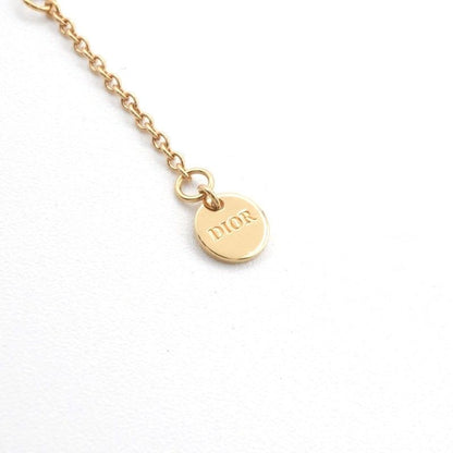 Christian Dior Clairdlune Necklace Pendant Choker Gold CD Logo Rhinestone