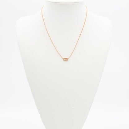 Christian Dior Clairdlune Necklace Pendant Choker Gold CD Logo Rhinestone