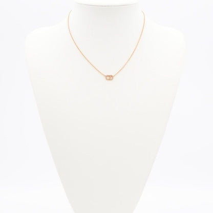 Christian Dior Clairdlune Necklace Pendant Choker Gold CD Logo Rhinestone
