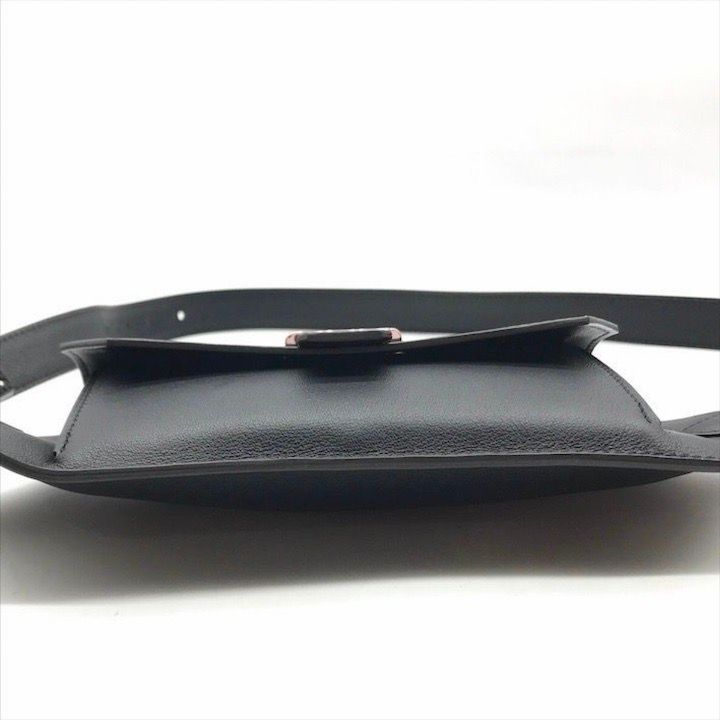 Hermes Elan Pocket Swift Waist Pouch Belt Bag Black Silver