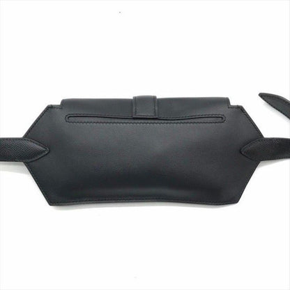 Hermes Elan Pocket Swift Waist Pouch Belt Bag Black Silver