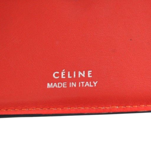 Celine Small Folded Multifunction Wallet Trifold Coin Purse Leather Beige An13