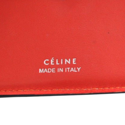 Celine Small Folded Multifunction Wallet Trifold Coin Purse Leather Beige An13
