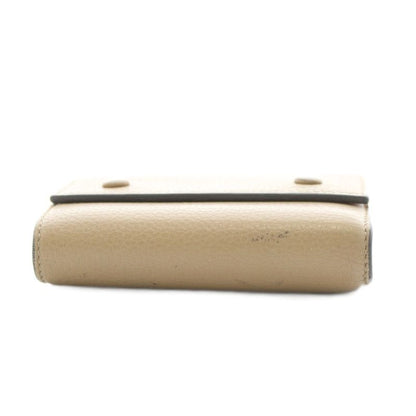 Celine Small Folded Multifunction Wallet Trifold Coin Purse Leather Beige An13