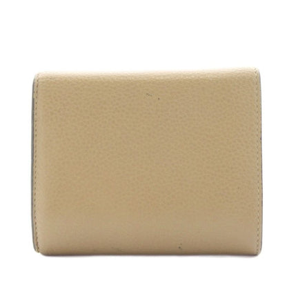 Celine Small Folded Multifunction Wallet Trifold Coin Purse Leather Beige An13