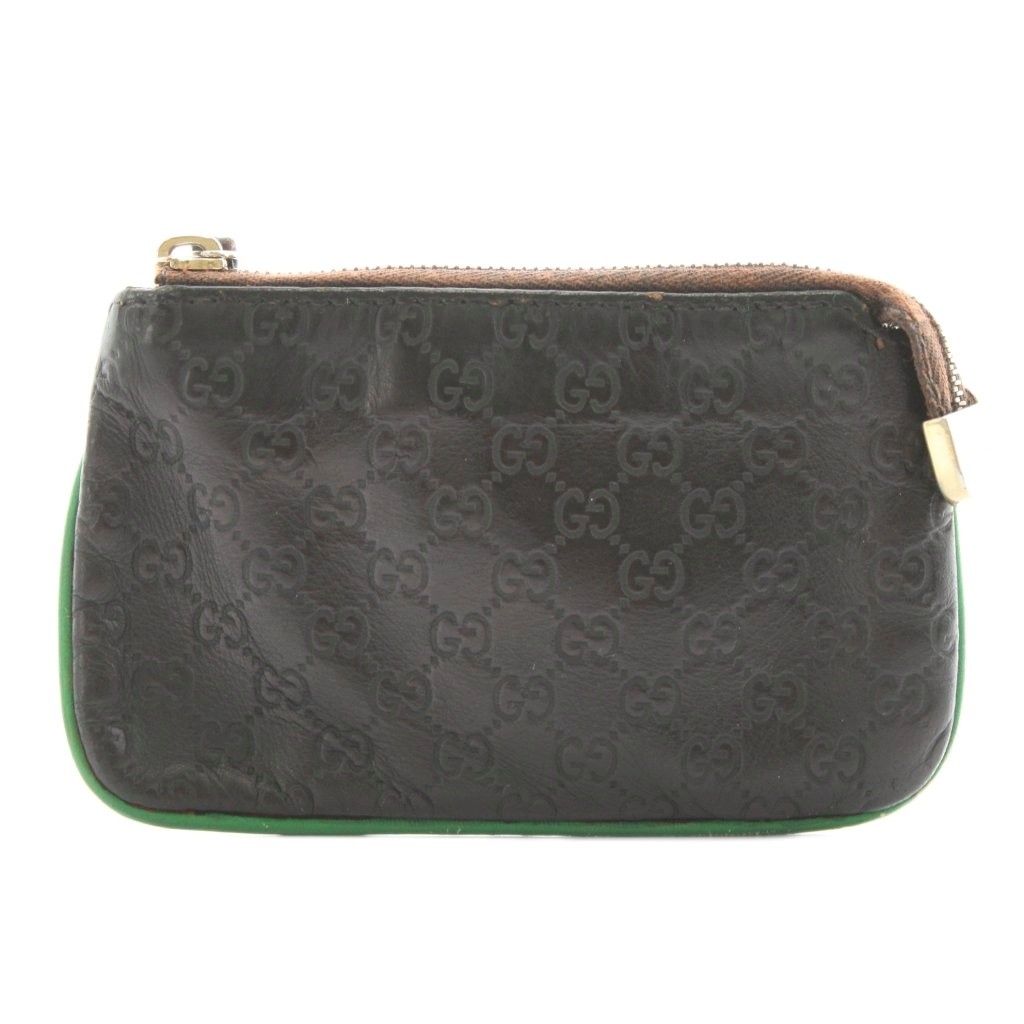 GUCCI Guccissima Coin Case Leather Black /AN14 • OH