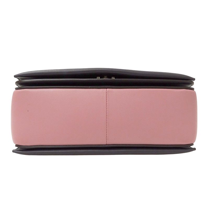 Celine Bag Shoulder Leather Frame Medium Pink Charcoal