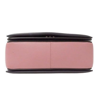 Celine Bag Shoulder Leather Frame Medium Pink Charcoal