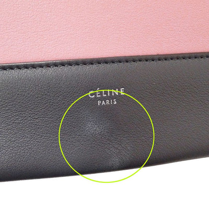 Celine Bag Shoulder Leather Frame Medium Pink Charcoal