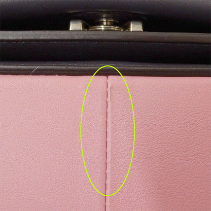 Celine Bag Shoulder Leather Frame Medium Pink Charcoal
