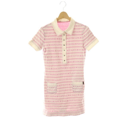 LOUIS VUITTON Polo Dress Short Sleeve Mini Cotton Pink White /NR • OS
