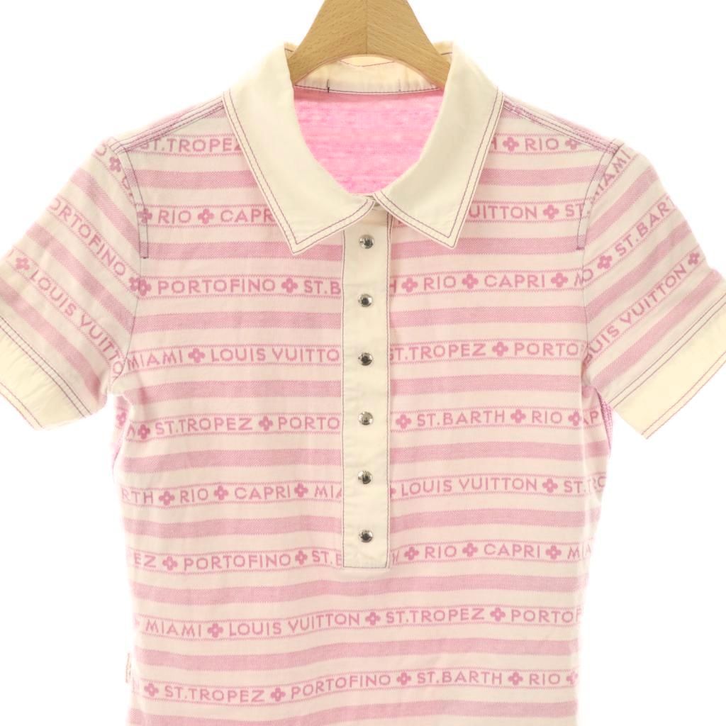LOUIS VUITTON Polo Dress Short Sleeve Mini Cotton Pink White /NR • OS