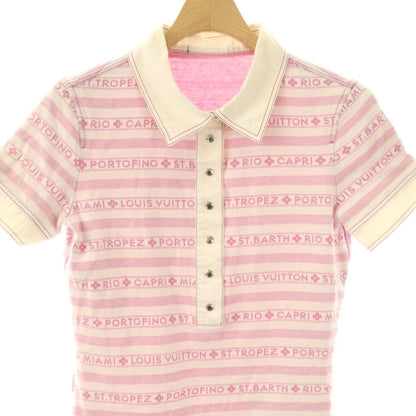 LOUIS VUITTON Polo Dress Short Sleeve Mini Cotton Pink White /NR • OS