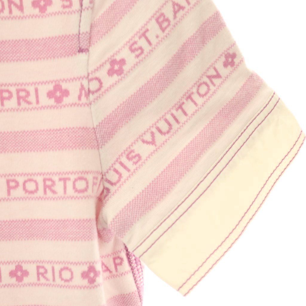 LOUIS VUITTON Polo Dress Short Sleeve Mini Cotton Pink White /NR • OS