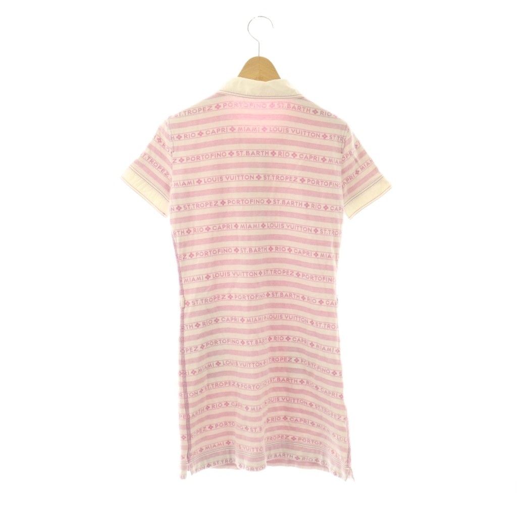 LOUIS VUITTON Polo Dress Short Sleeve Mini Cotton Pink White /NR • OS