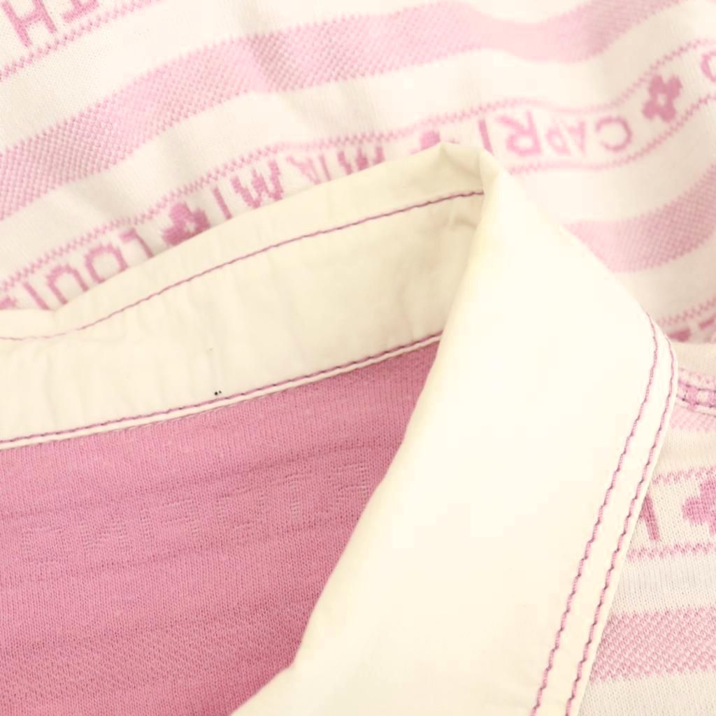 LOUIS VUITTON Polo Dress Short Sleeve Mini Cotton Pink White /NR • OS