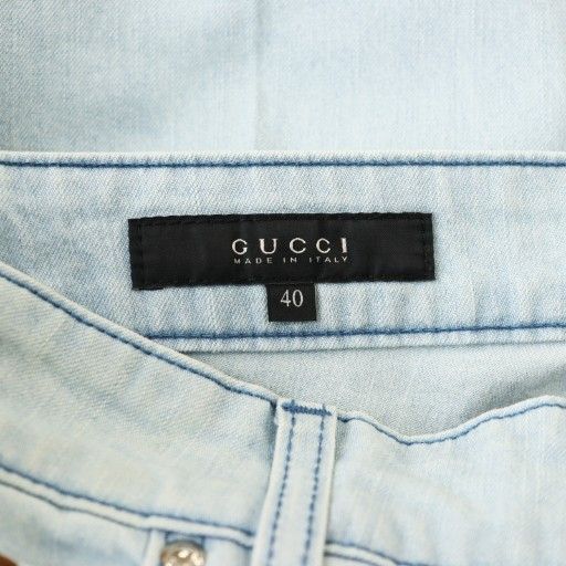 Gucci GG Stitch Denim Pants Jeans 40 Light Blue Df • OS
