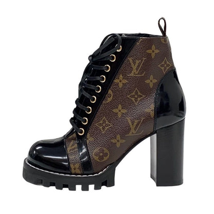 Louis Vuitton Star Trail Line Monogram Short Boots Ankle Boots Lace Up Leather