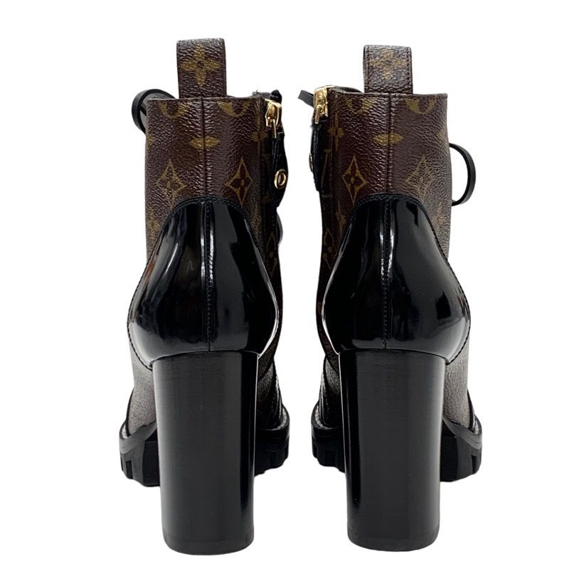 Louis Vuitton Star Trail Line Monogram Short Boots Ankle Boots Lace Up Leather