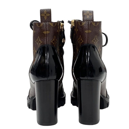 Louis Vuitton Star Trail Line Monogram Short Boots Ankle Boots Lace Up Leather