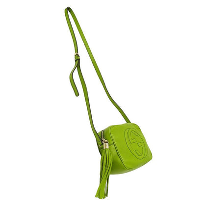 Gucci Bag Women's Brand Shoulder Bag Leather Soho Interlocking G Yellow Green