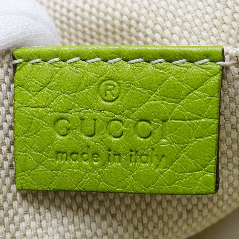 Gucci Bag Women's Brand Shoulder Bag Leather Soho Interlocking G Yellow Green