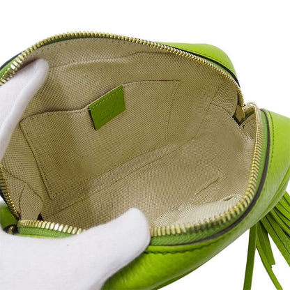 Gucci Bag Women's Brand Shoulder Bag Leather Soho Interlocking G Yellow Green