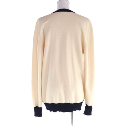 Chanel Vintage 100% Cashmere V-neck Long Sleeve Cardigan With Clover
