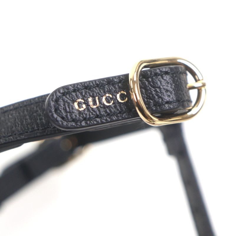 Gucci Leather Interlocking G Dog Torso Harness Black Gold Hardware XS