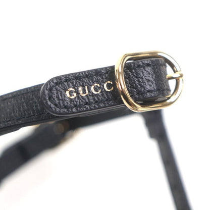Gucci Leather Interlocking G Dog Torso Harness Black Gold Hardware XS