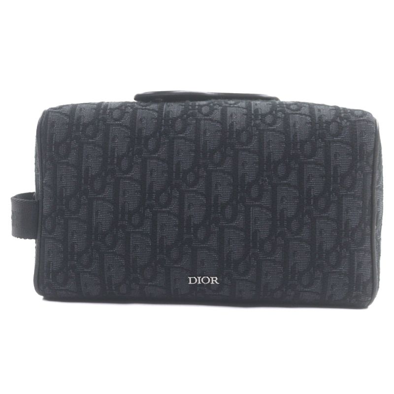 DIOR Homme 2adca474yky Oblique Rango Pouch Canvas Leather Clutch Bag With Logo