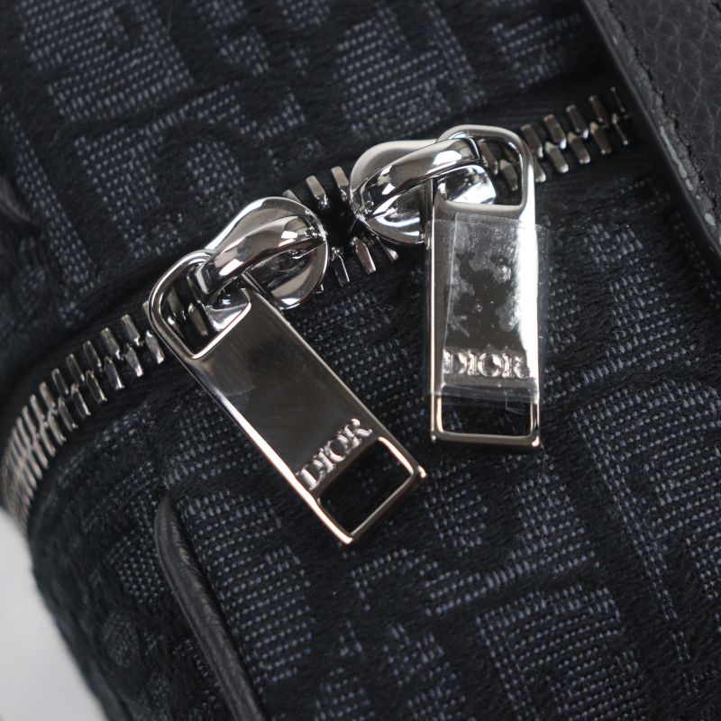 DIOR Homme 2adca474yky Oblique Rango Pouch Canvas Leather Clutch Bag With Logo