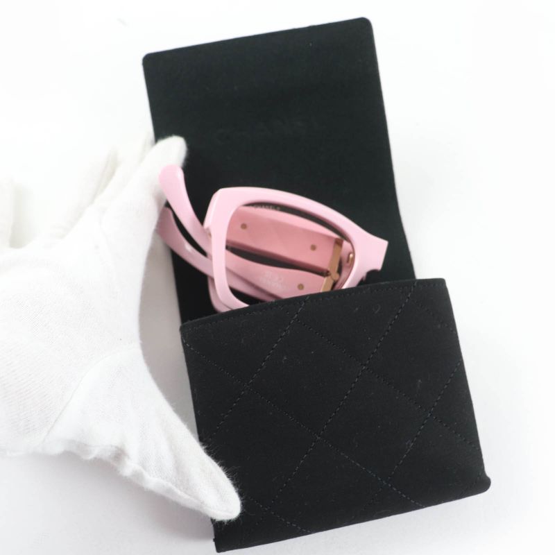 Chanel 71692 Square Shape Sunglasses Coco Mark Rhinestone Current Item Special