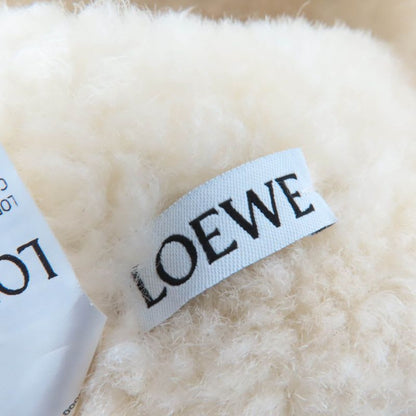 Loewe Logo Leather Shearling Bucket Hat Brown 57 Women's