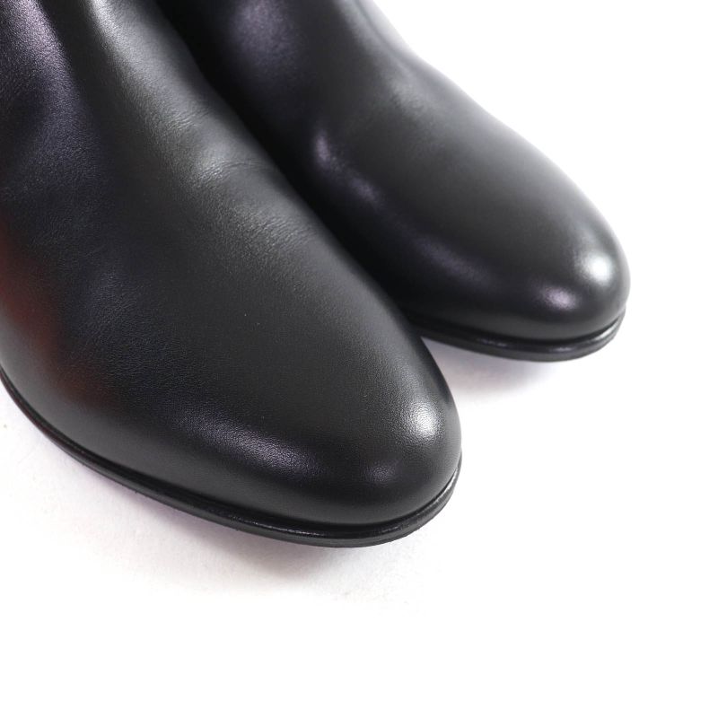 Hermes Neo Silver Hardware Kelly Buckle Leather Short Boots Black 34.5 Box And