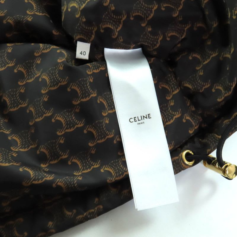 Celine 2 N Triomphe Macadam Bomber Down Jacket Outerwear Brown 40
