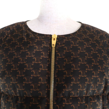 Celine 2 N Triomphe Macadam Bomber Down Jacket Outerwear Brown 40
