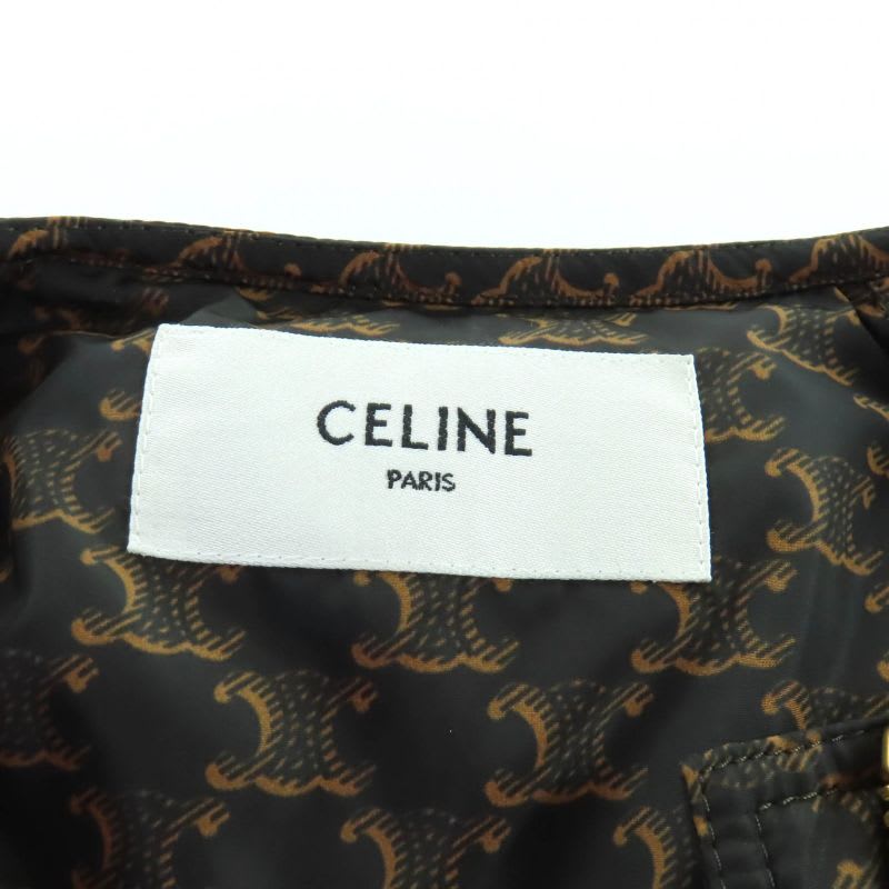 Celine 2 N Triomphe Macadam Bomber Down Jacket Outerwear Brown 40