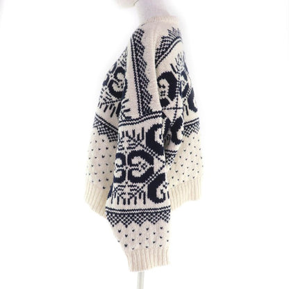 Celine 24-25aw 2adlr888z01ma Cashmere Blend Triomphe Embroidery Crew Neck Long Sleeve Knit Off White Navy S