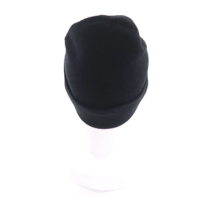 Chanel 100% Cashmere Coco Mark Knit Cap With Rhinestones Black