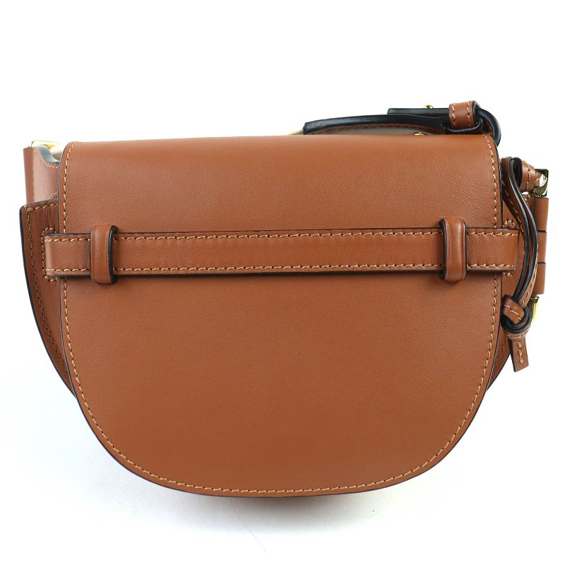 Loewe A650n46x13 Gate Dual Soft Calfskin Anagram Pochette Mini Shoulder Bag Logo Jacquard Tan