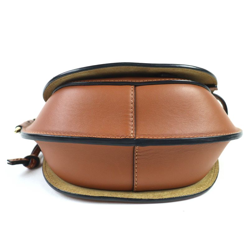 Loewe A650n46x13 Gate Dual Soft Calfskin Anagram Pochette Mini Shoulder Bag Logo Jacquard Tan