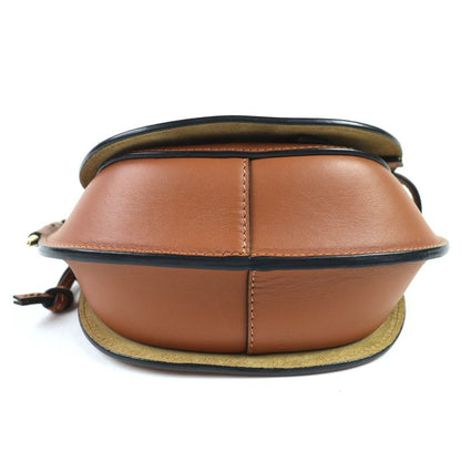 Loewe A650n46x13 Gate Dual Soft Calfskin Anagram Pochette Mini Shoulder Bag Logo Jacquard Tan